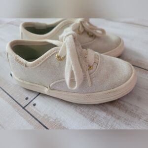 Keds Kate Spade Sz 5 Glittery Cream Sneakers